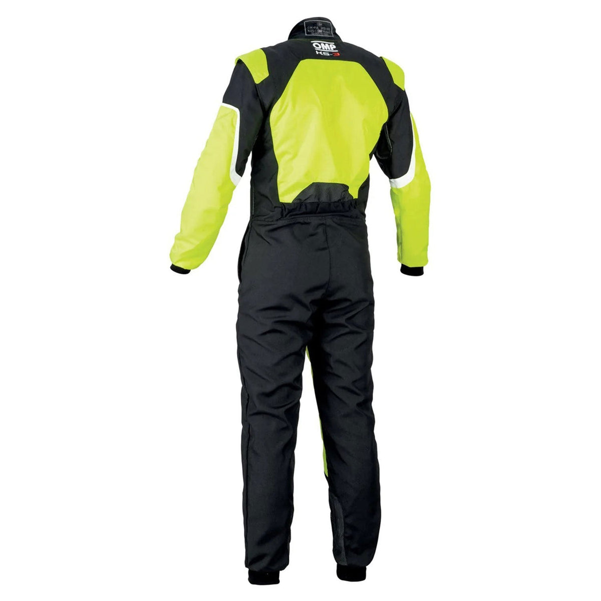 Of OMP KS-3 FLUO Yellow Go-Kart Racing Suit Replica.