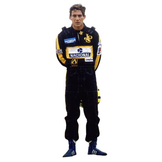 Ayrton Senna Racing Suit Replica 1985: ayrton Senna F1 Race Replica Lotus Grand Prix Suit.