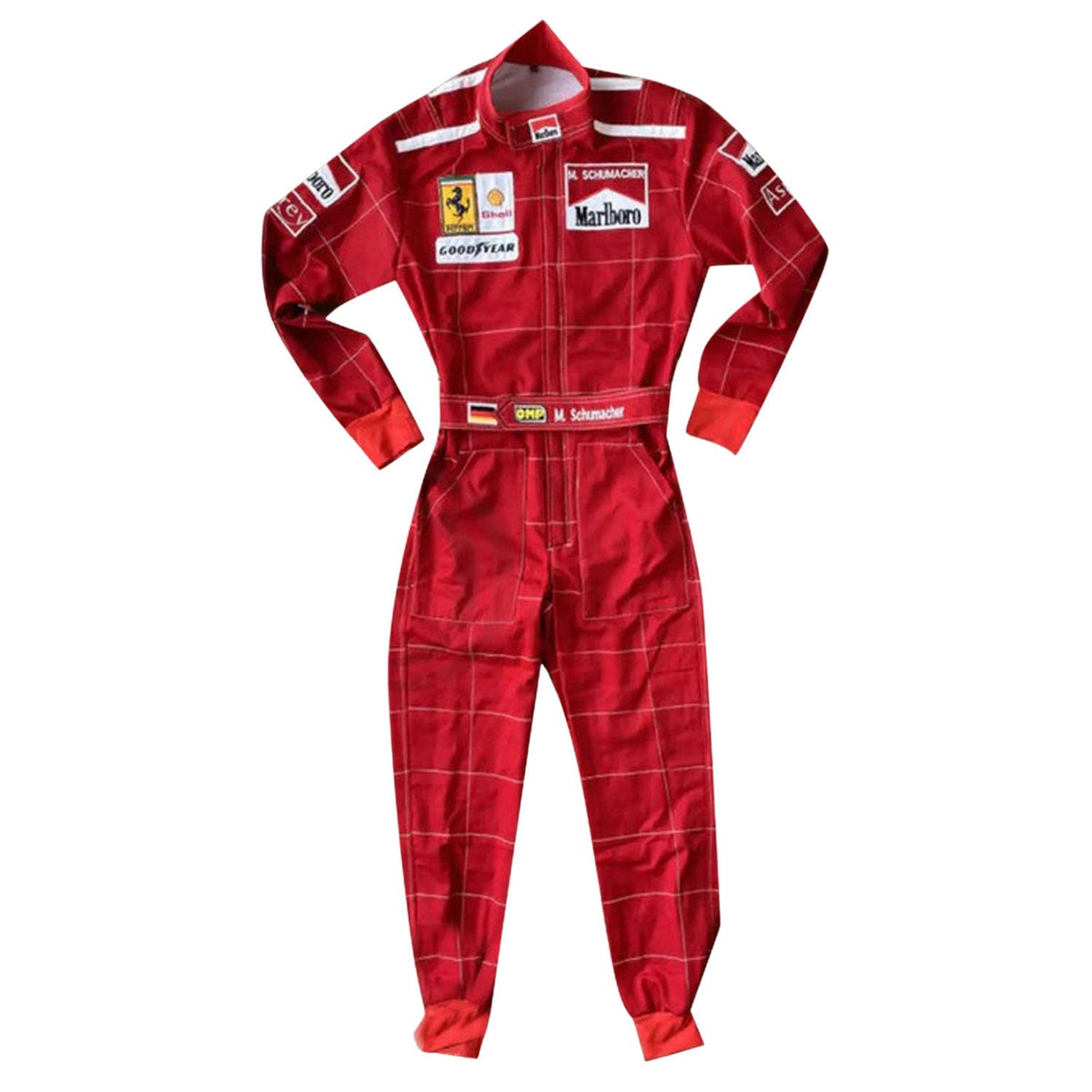 Michael Schumacher 1996 Racing Suit Replica: michael Schumacher F1 Race Replica Ferrari Grand Prix Suit.