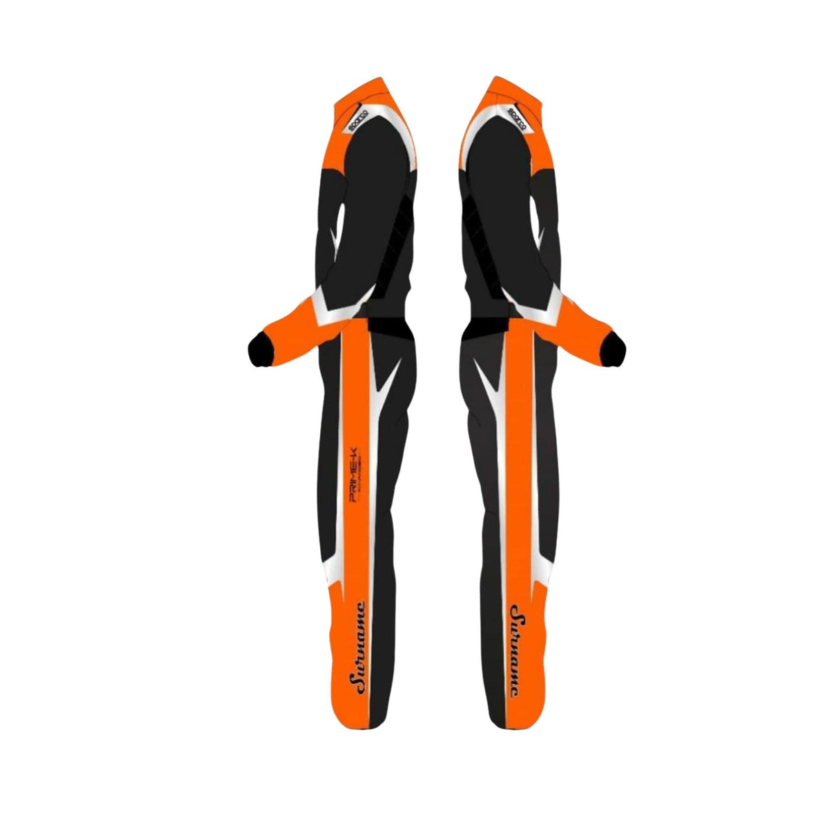 CRG 2025 Prime-K Kart Racing Suit Replica: cRG Prime-K Kart Race Track Suit Sides View.