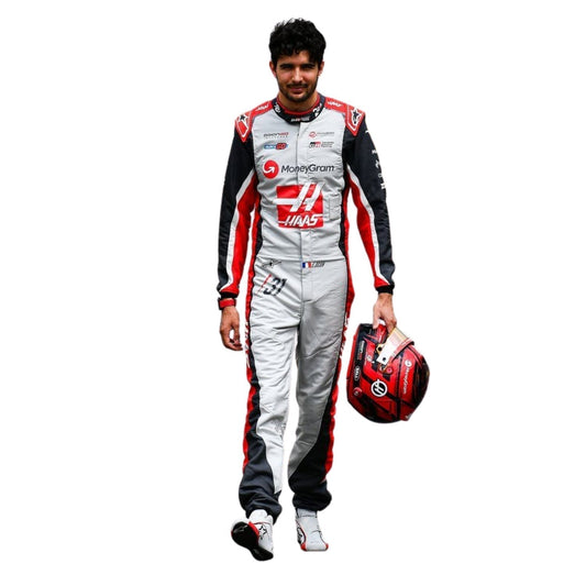 Esteban Ocon Canadian GP 2025 Racing Suit Replica: esteban Ocon F1 Race Replica Haas 200th race look Canadian GP Grand Prix Suit.