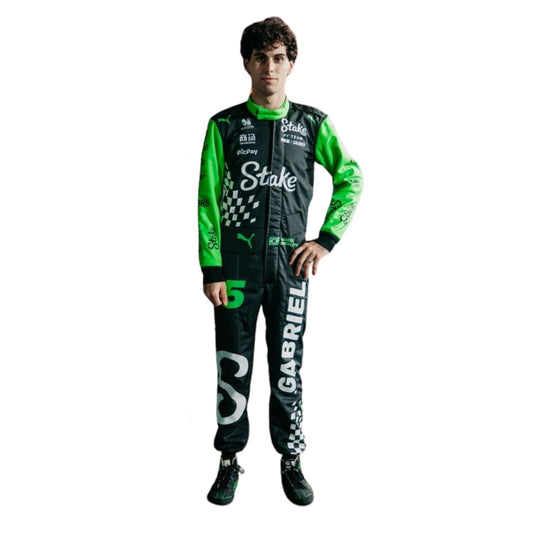2025 Gabriel Bortoleto Las Vegas GP Racing Suit Replica: gabriel Bortoleto F1 Race Replica Kick Sauber Las Vegas Grand Prix Suit.