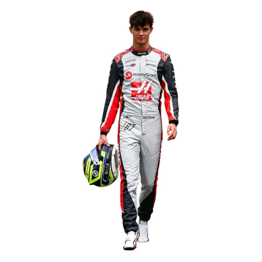 Oliver Bearman Racing Suit Replica 2025 Canadian GP: oliver Bearman F1 Race Haas 200th race look Canadian GP Grand Prix Suit.