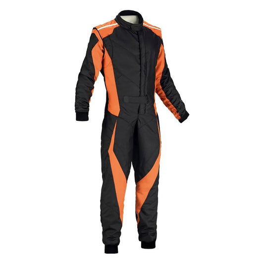 Custom Black and Orange Go-Kart Driver Racing Suit: black and Orange Go-Kart Driver Racing Track Suit.