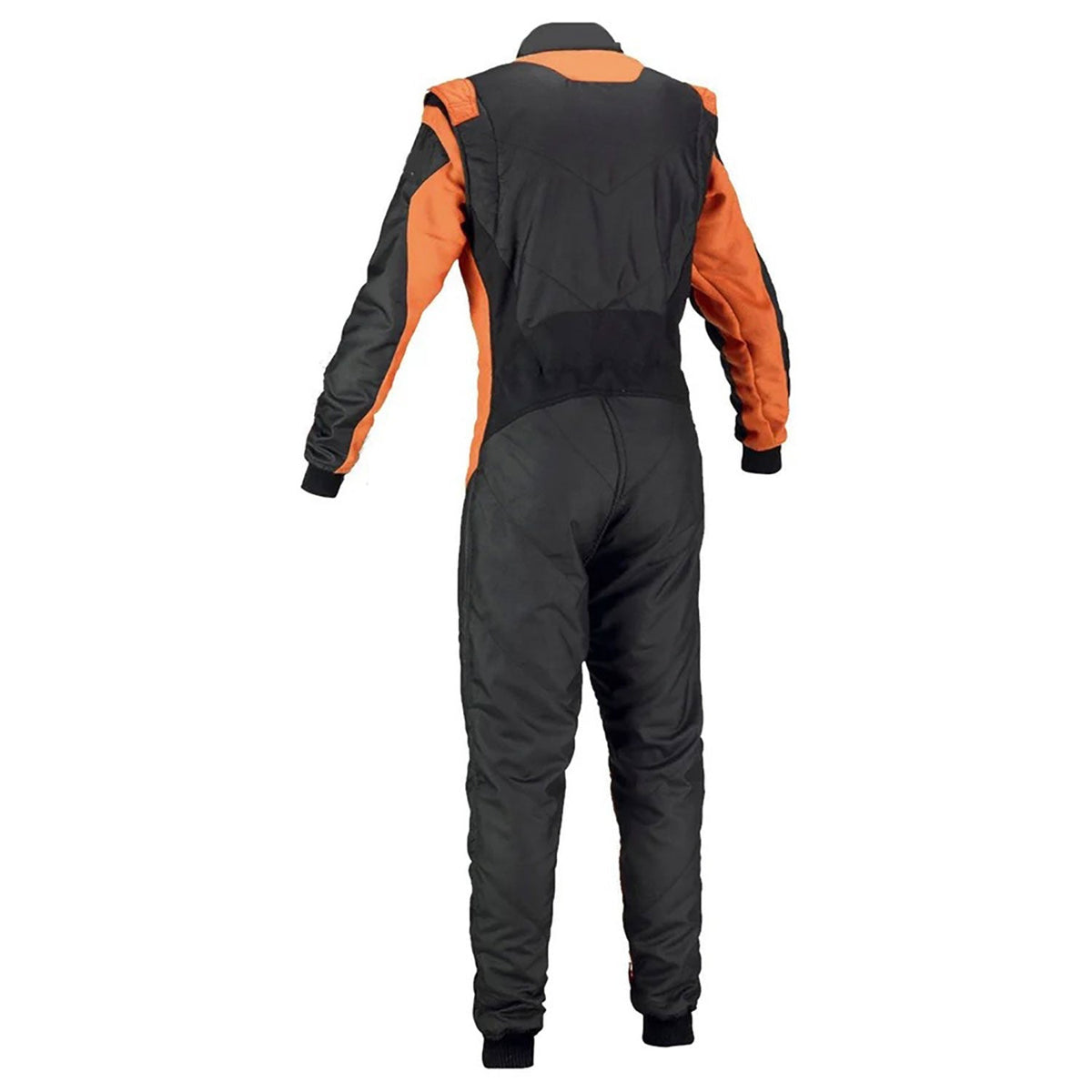 Custom Black and Orange Go-Kart Driver Racing Suit: black and Orange Go-Kart Driver Racing Motorsport Suit.