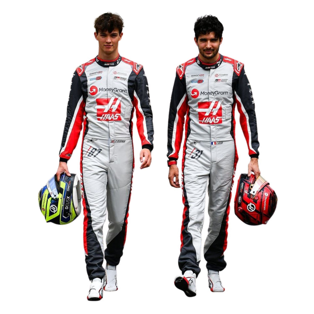 Esteban Ocon Canadian GP 2025 Racing Suit Replica: esteban Ocon 2025 F1 Race Costume Replica Haas 200th race look Canadian GP - TraxRacewear.