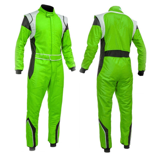 Go Kart Green Racing Costume Design: go Kart Green Racing Track Suit.