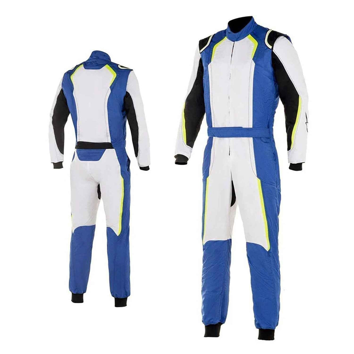 Karting Racing Driver Suit - White, Royal Blue – Custom Fit.