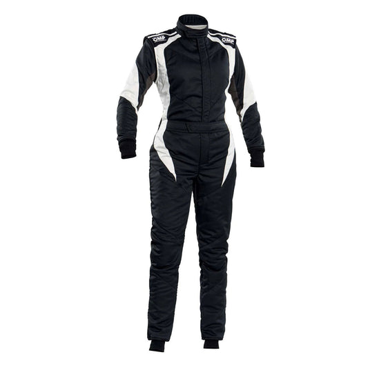 OMP FIRST ELLE Black/White Go-Kart Racing Suit Replica: oMP FIRST ELLE Black/White Women's Go Kart Racing Track Suit.