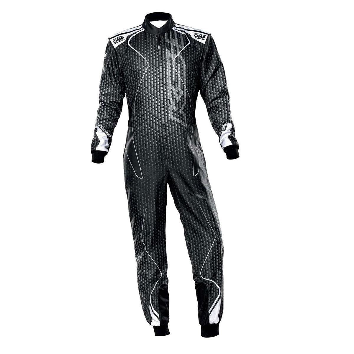 OMP KS-3 ART Go-Kart Racing Suit - Black/White Replica: oMP KS-3 ART Go Kart Racing - Black/White Track Suit.