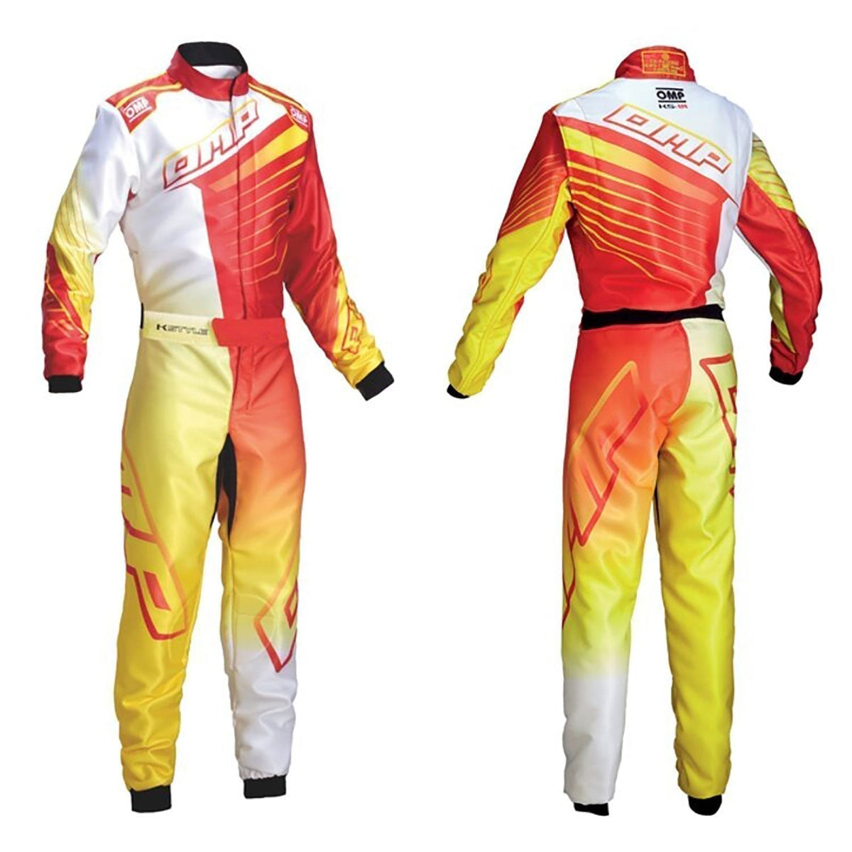 OMP KS 1-R White, Yellow, Orange Karting Suit Racing Suit Replica: oMP KS 1-R White, Yellow, Orange Karting Go-Kart Suit.