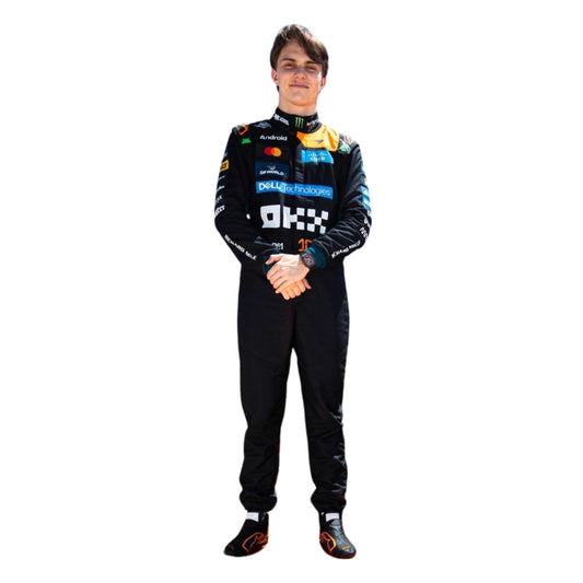 2026 Oscar Piastri Monaco GP Racing Suit Replica: oscar Piastri wearing a F1 racing suit McLaren Monaco GP with various sponsor logos.