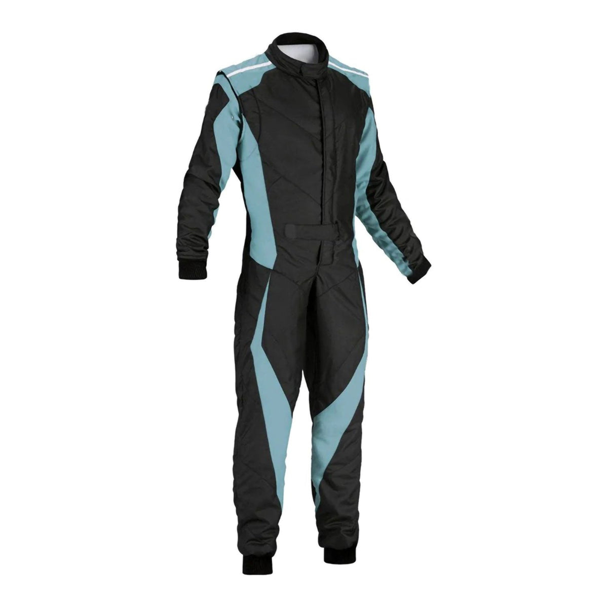 Plain Black & Blue Go Kart Racing Costume Design: plain Black & Blue Go Kart Racing Motorsport Suit.