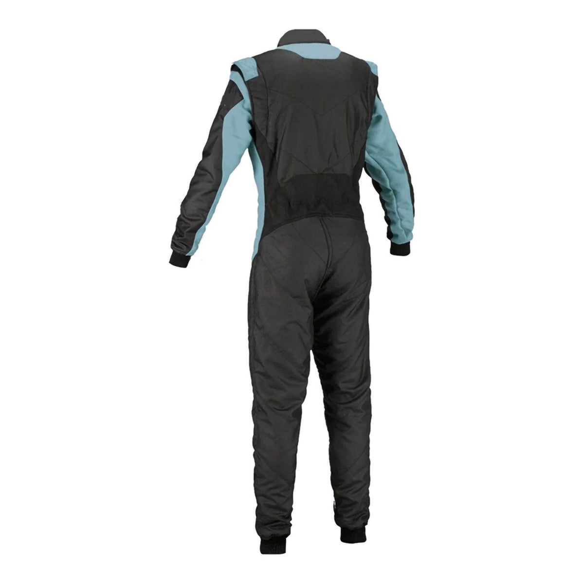 Plain Black & Blue Go Kart Racing Costume Design: black and teal Go-Kart Racing Suit.