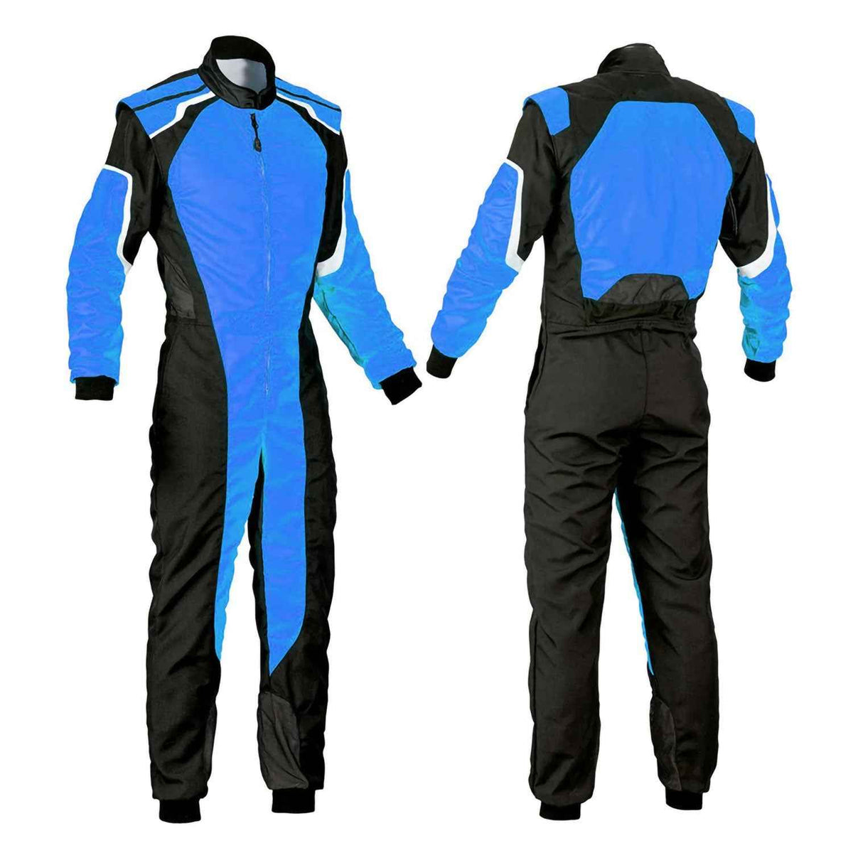 Plain Black & Blue Go Kart Racing Suit Design.