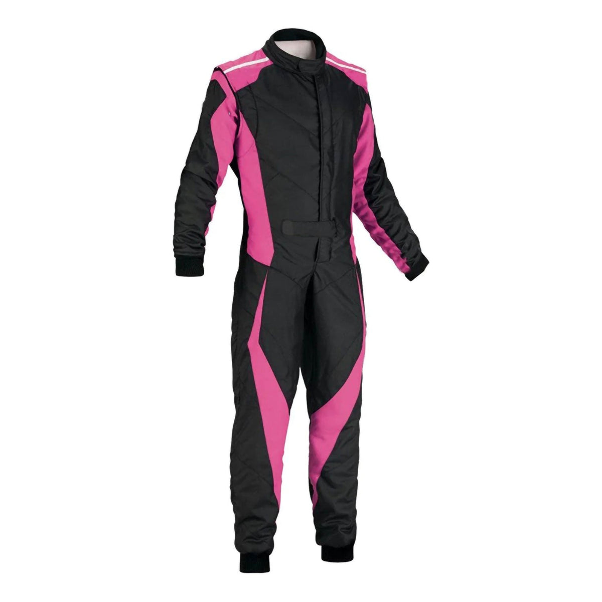 Custom Plain Black & Pink Go Kart Racing Suit: plain Black & Pink Go Kart Racing Motorsport Suit.
