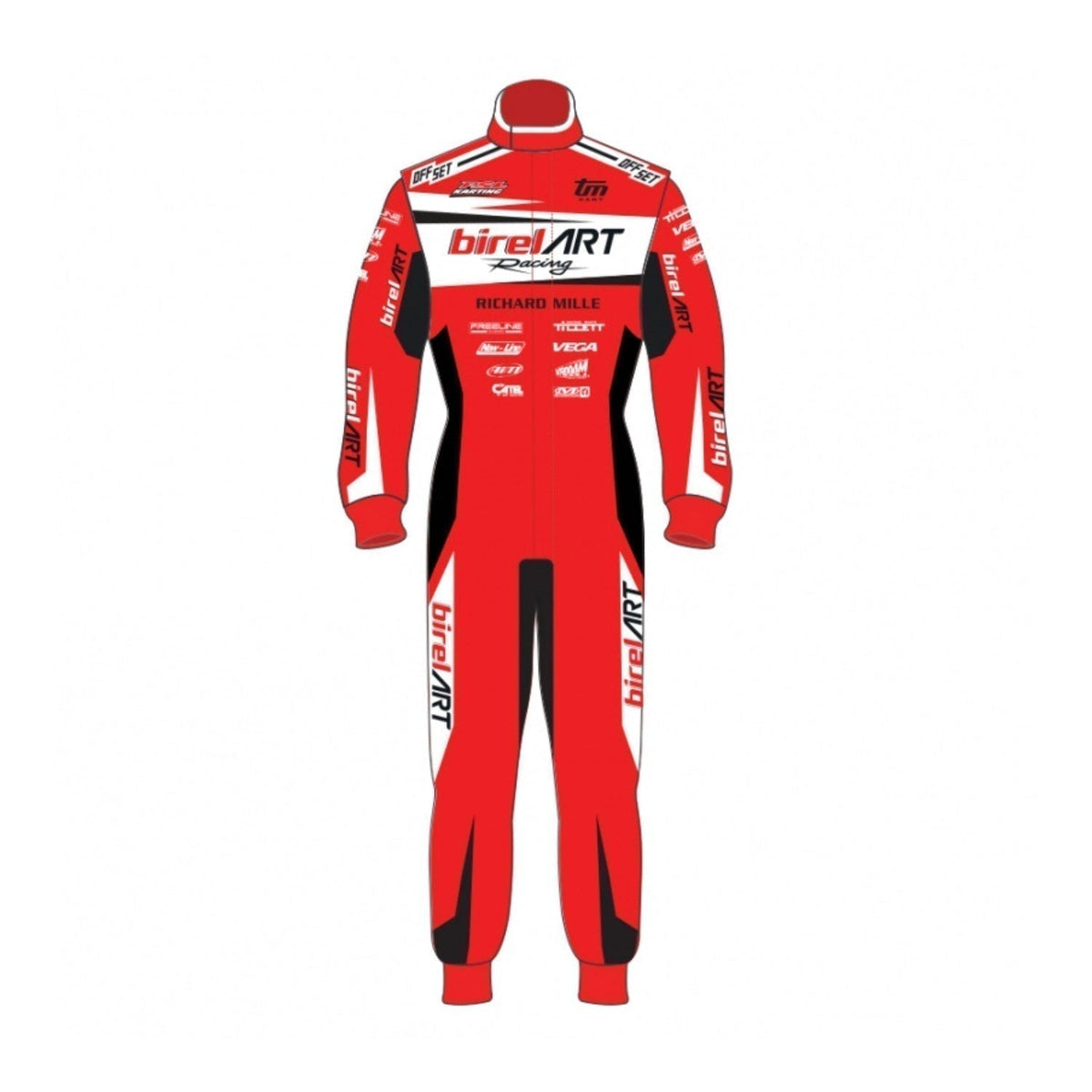 Red Birel Art Go-Kart Racing Suit Replica: red Birel Art Go-Kart Race Track Suit.