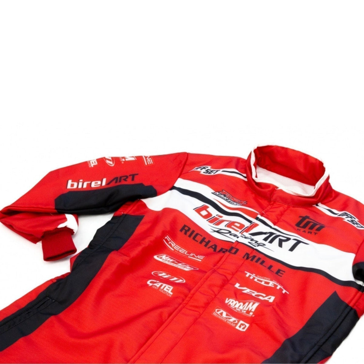 Red Birel Art Go-Kart Racing Suit Replica: red Birel Art Go-Kart Race Motorsport Suit.