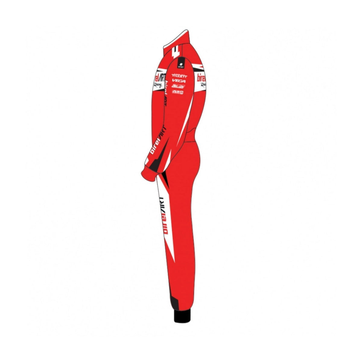 Red Birel Art Go-Kart Racing Suit Replica: red Birel Art Go-Kart Race Track Suit.