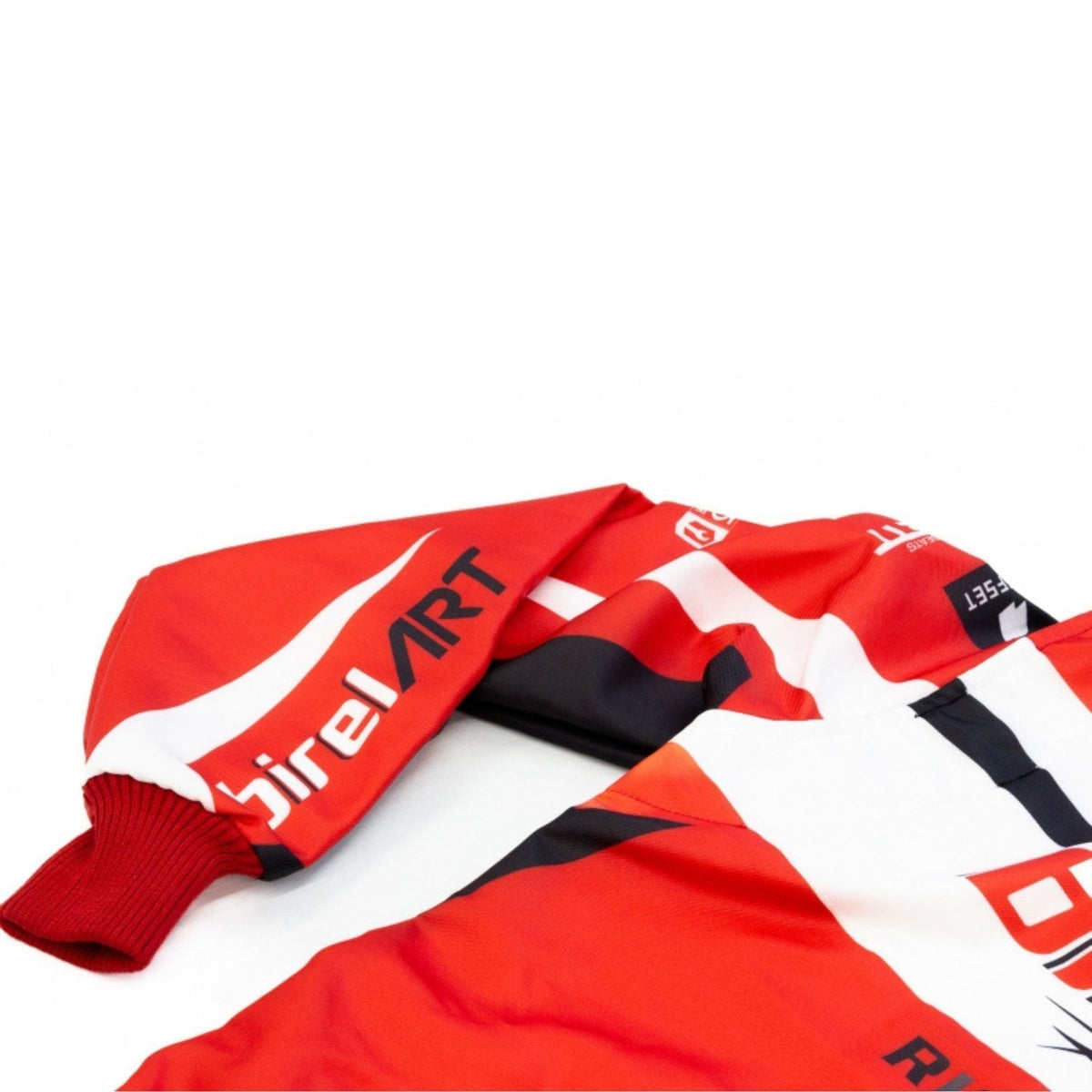 Red Birel Art Go-Kart Racing Suit Replica: red Birel Art Go-Kart Race Track Suit.