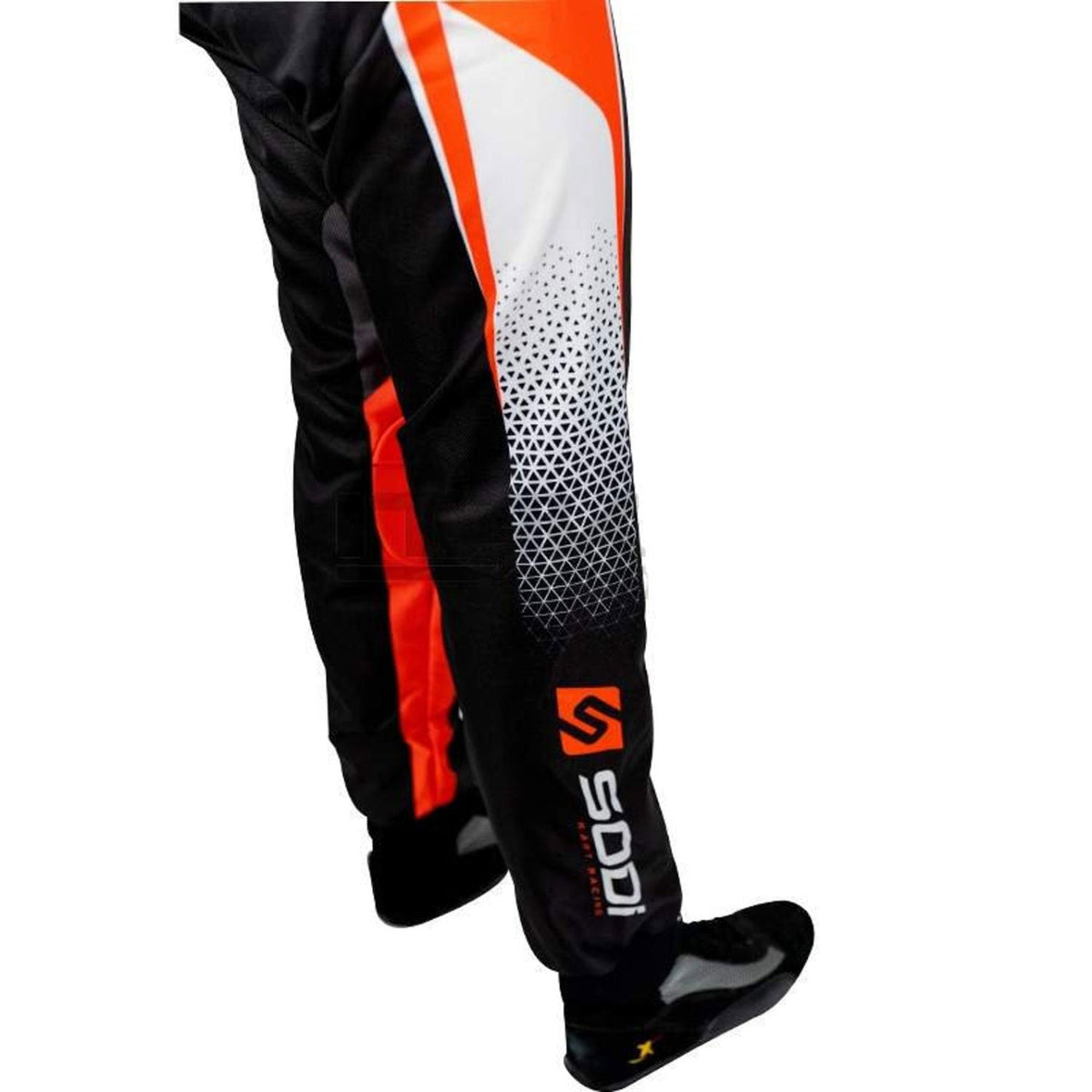 Sodi OMP Go-Kart Racing Suit Replica: sodi OMP Go-Kart Race Track Suit Close Up View.