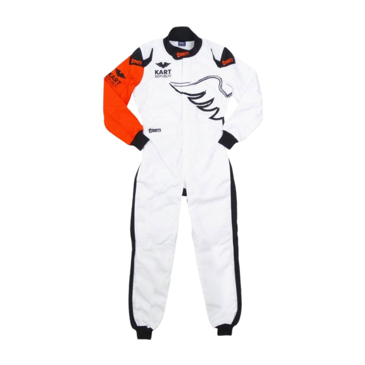 White Kart Republic Go-Kart Racing Suit Replica: white Kart Republic Go-Kart Race Track Suit.