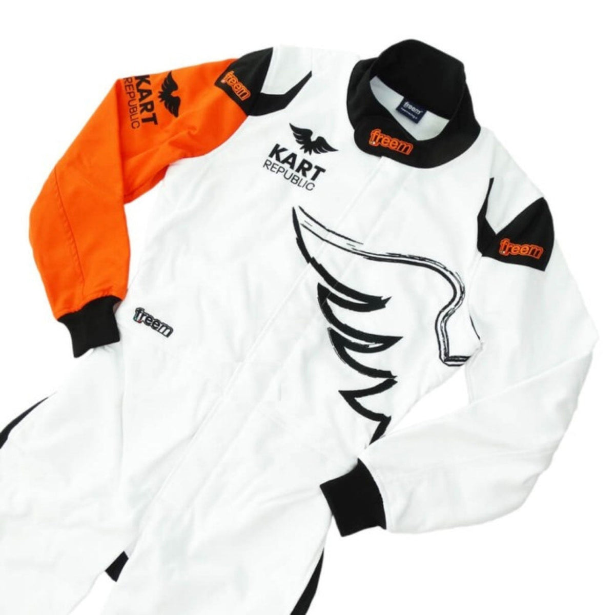 White Kart Republic Go-Kart Racing Suit Replica: white Kart Republic Go-Kart Race Track Suit.