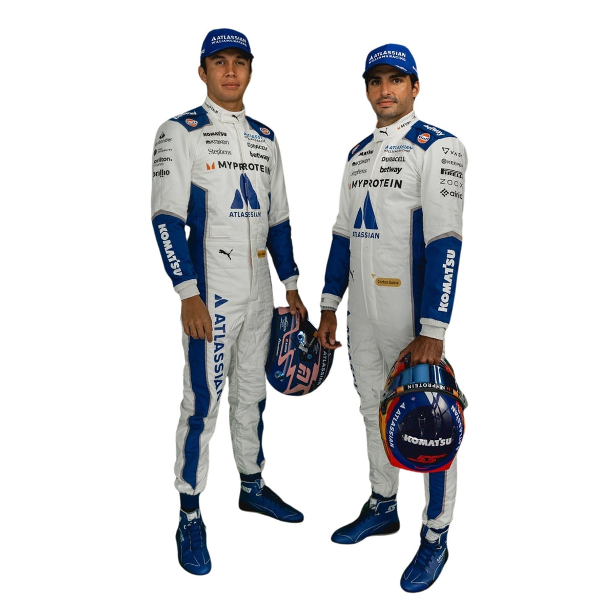 2025 Racing Suit Replica – Alexander Albon United States GP: alexander Albon & Carloz Sainz F1 Race Replica Williams United States GP Driver Suit.