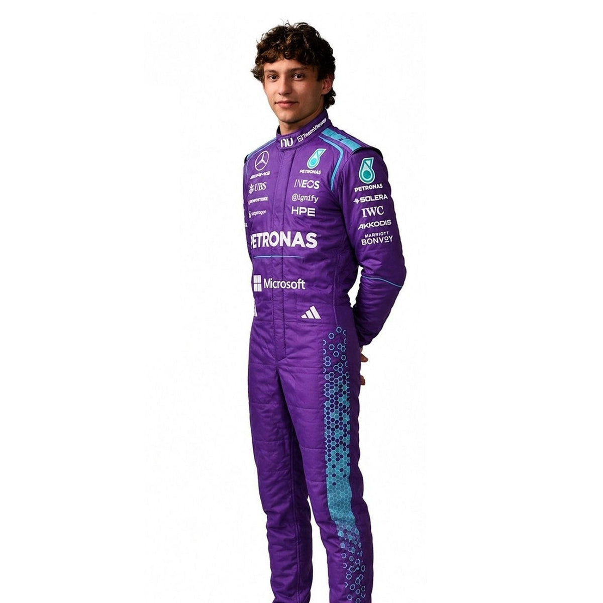 2026 Racing Suit Replica – Andrea Kimi Antonelli Miami GP: andrea Kimi Antonelli F1 Race Mercedes Miami GP Motorsport Suit.