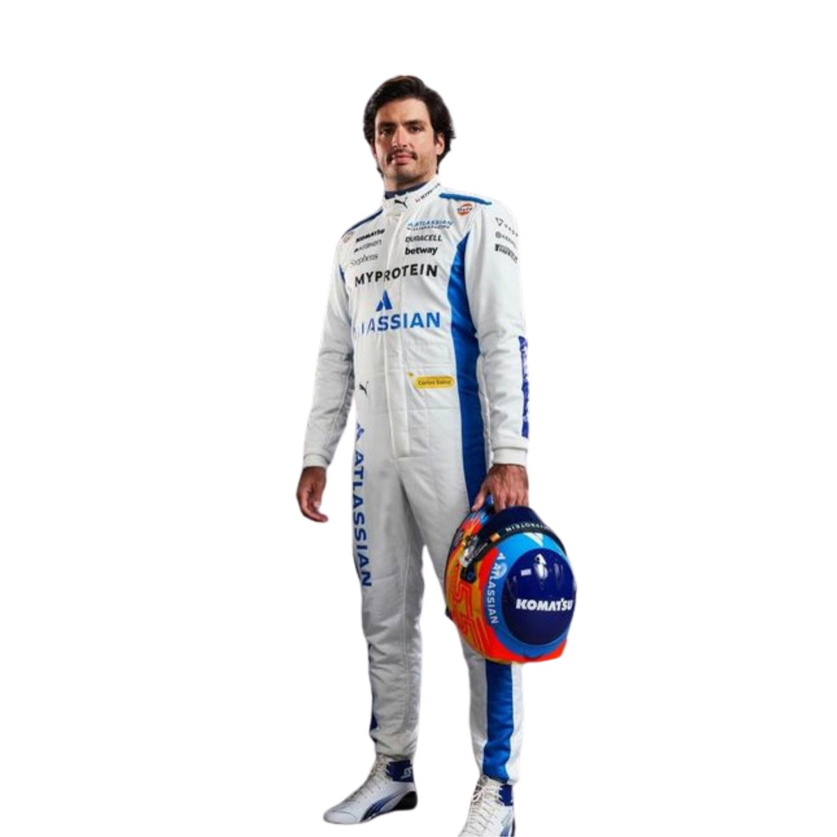 Carlos Sainz Racing Suit Replica 2025: carlos Sainz F1 Race Replica Williams Motorsport Suit.
