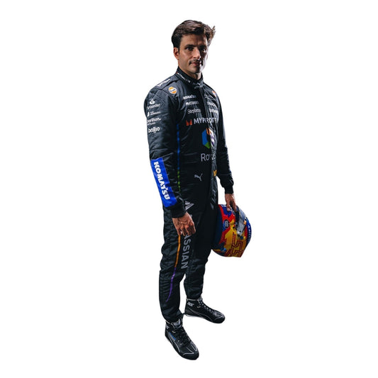 Carlos Sainz Las Vegas GP 2025 Racing Suit Replica: carlos Sainz F1 Race Replica Williams Las Vegas GP Motorsport Suit.