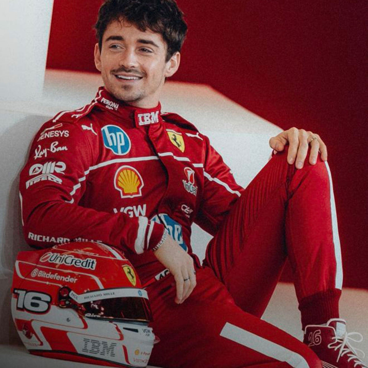 Charles Leclerc 2025 Racing Suit Replica: charles Leclerc F1 Race Replica Ferrari Grand Prix Suit.