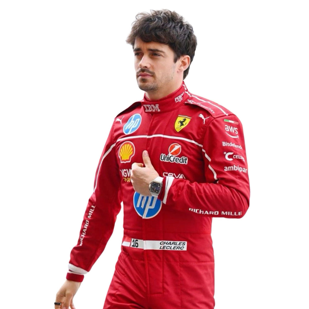 Charles Leclerc 2025 Racing Suit Replica: charles Leclerc F1 Race Replica Ferrari Grand Prix Suit.