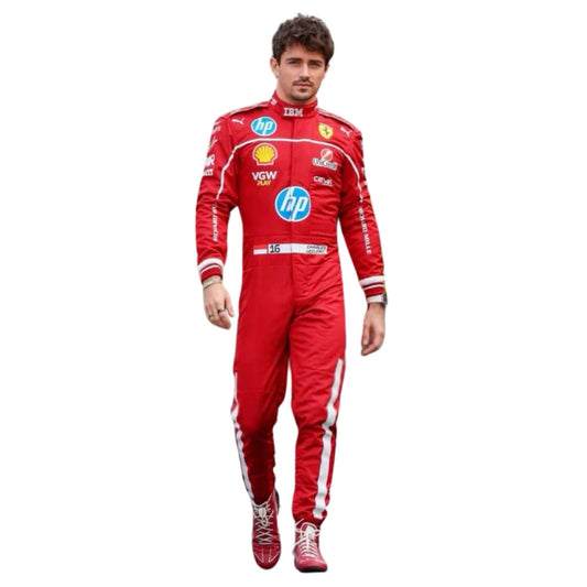 Charles Leclerc 2025 Racing Suit Replica: charles Leclerc F1 Race Replica Ferrari Grand Prix Suit.