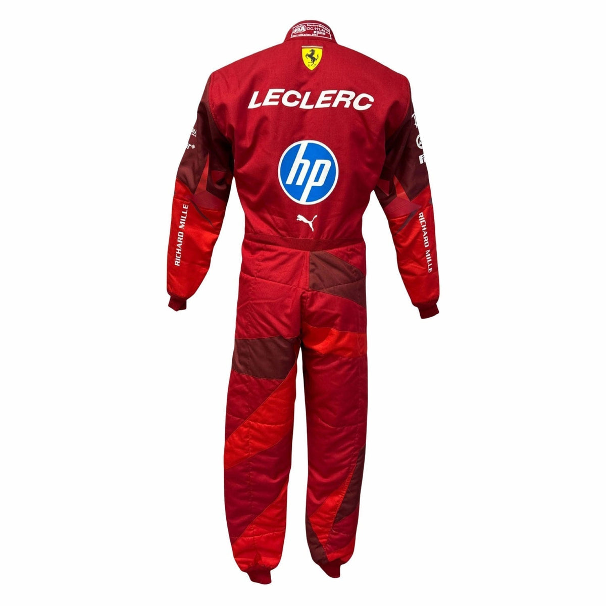 2025 Charles Leclerc Las Vegas GP Racing Suit Replica: charles Leclerc 2025 F1 Race Suit Ferrari Las Vegas GP Replica with branding.