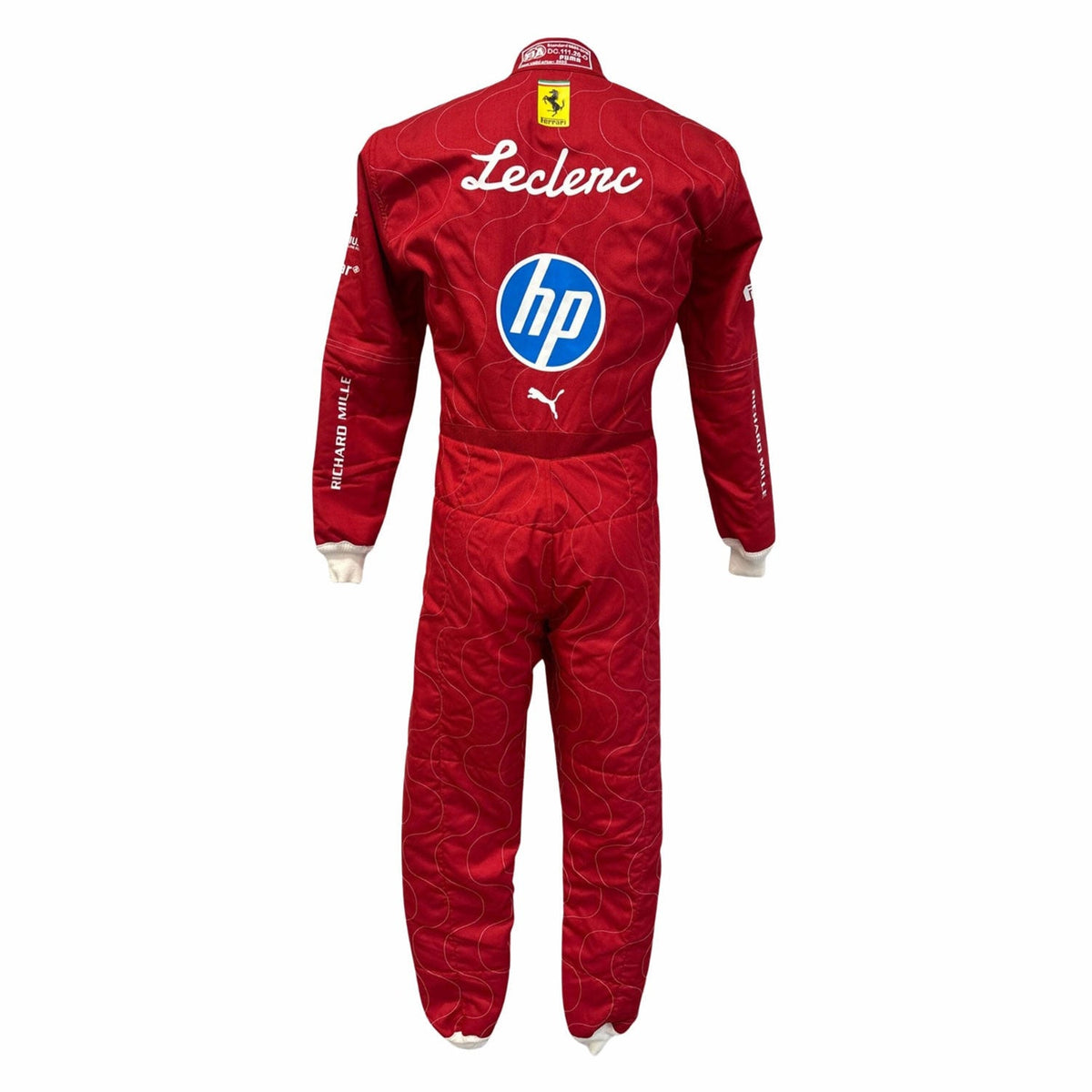 2025 Racing Suit Replica – Charles Leclerc Monza GP: charles Leclerc 2025 F1 Race Costume Ferrari Monza GP with branding.