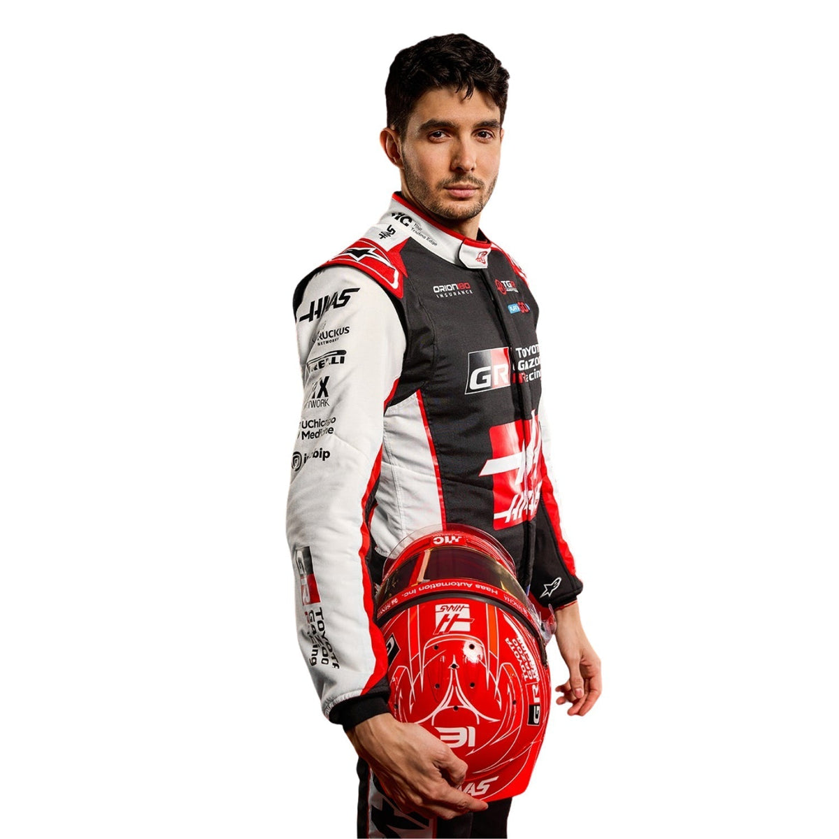 2026 Esteban Ocon Racing Suit Replica: esteban Ocon F1 Race Haas Grand Prix Suit.