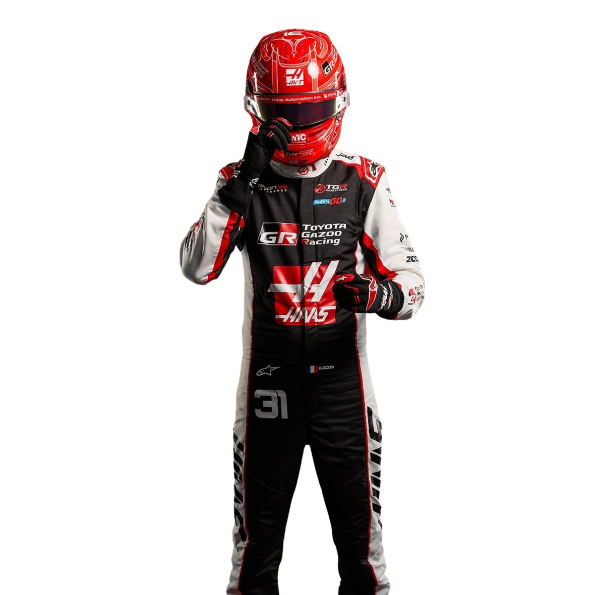 2026 Esteban Ocon Racing Suit Replica: esteban Ocon F1 Race Haas Grand Prix Suit.