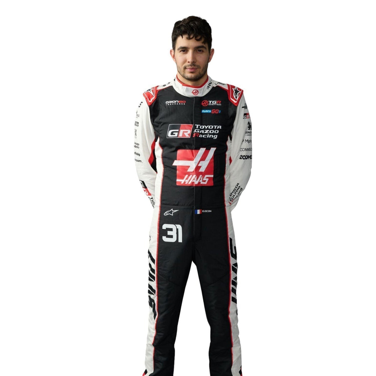 2026 Esteban Ocon Racing Suit Replica: esteban Ocon F1 Race Haas Grand Prix Suit.