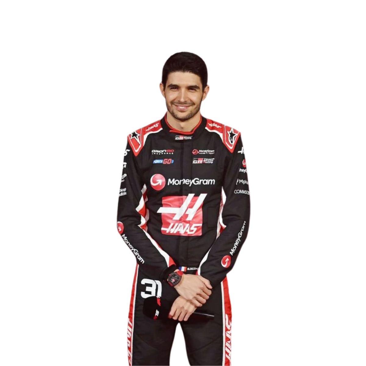 Esteban Ocon 2025 Racing Suit Replica: esteban Ocon F1 Race Replica Haas Grand Prix Suit.