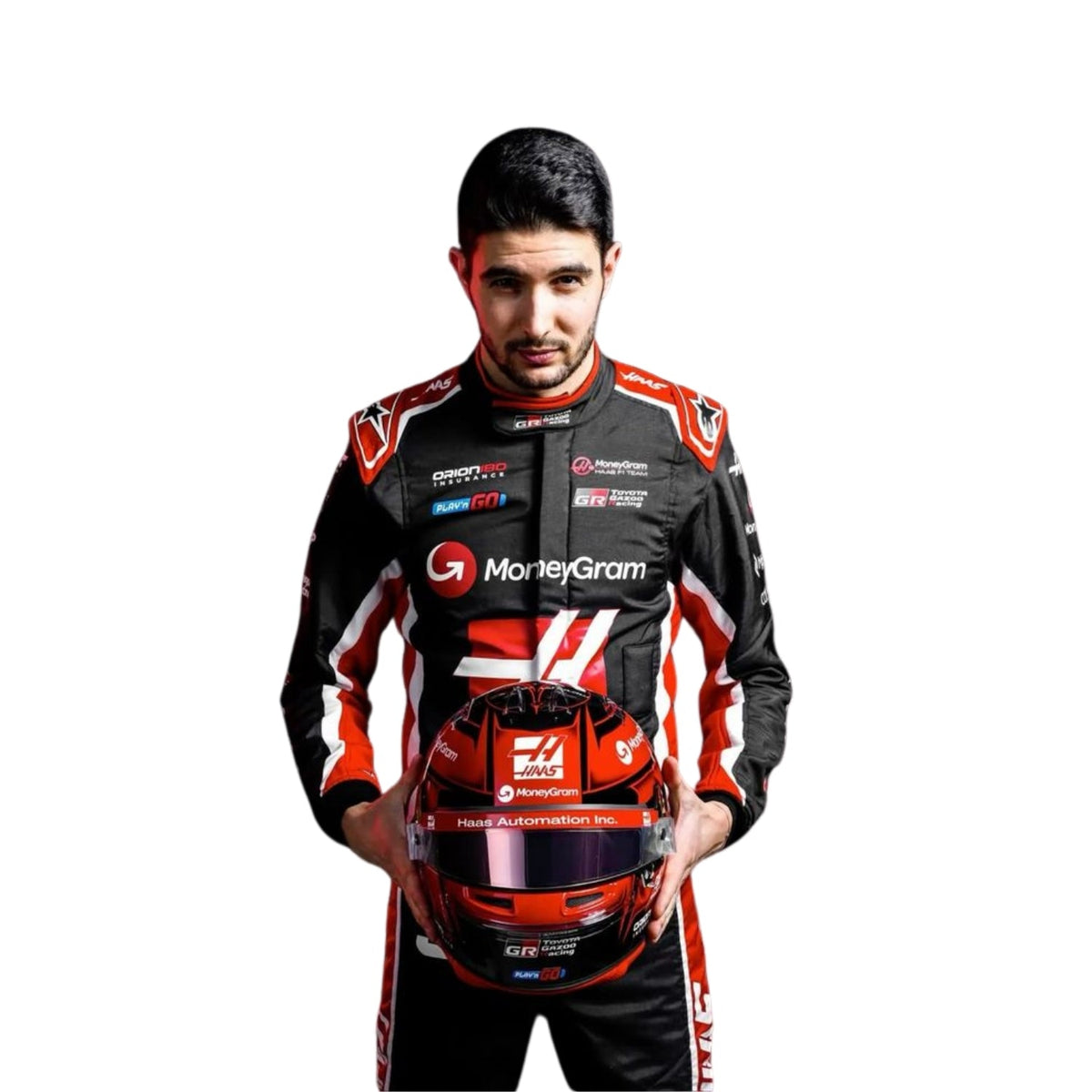 Esteban Ocon 2025 Racing Suit Replica: esteban Ocon F1 Race Replica Haas Grand Prix Suit.