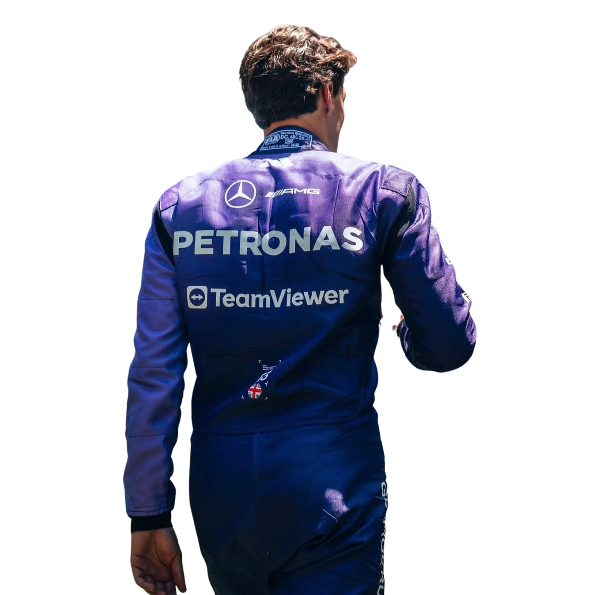 2026 Racing Suit Replica – George Russell Miami GP: george Russell F1 Race Mercedes Miami GP Grand Prix Suit Close-up View.
