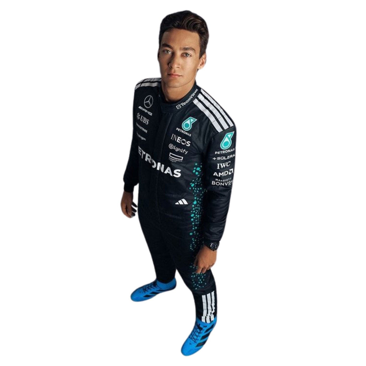 2025 George Russell Racing Suit Replica: george Russell F1 Race Replica Mercedes Driver Suit.