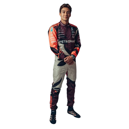 2025 Racing Suit Replica – George Russell Miami GP: george Russell F1 Race Replica Mercedes Miami GP Grand Prix Suit.