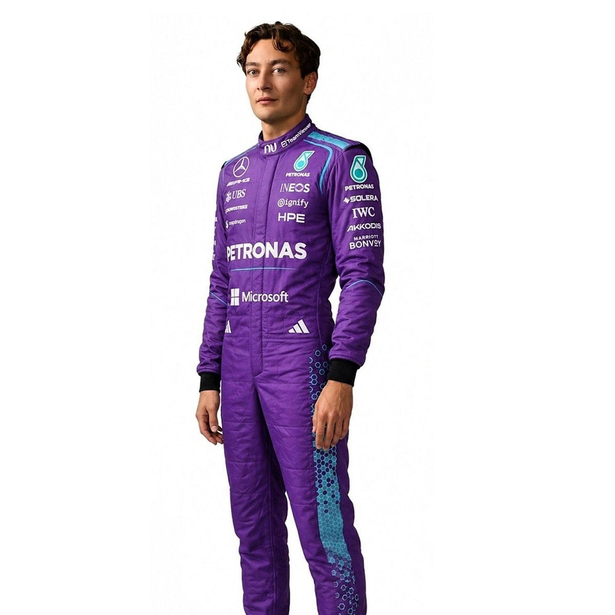 2026 Racing Suit Replica – George Russell Miami GP: george Russell F1 Race Mercedes Miami GP Motorsport Suit.