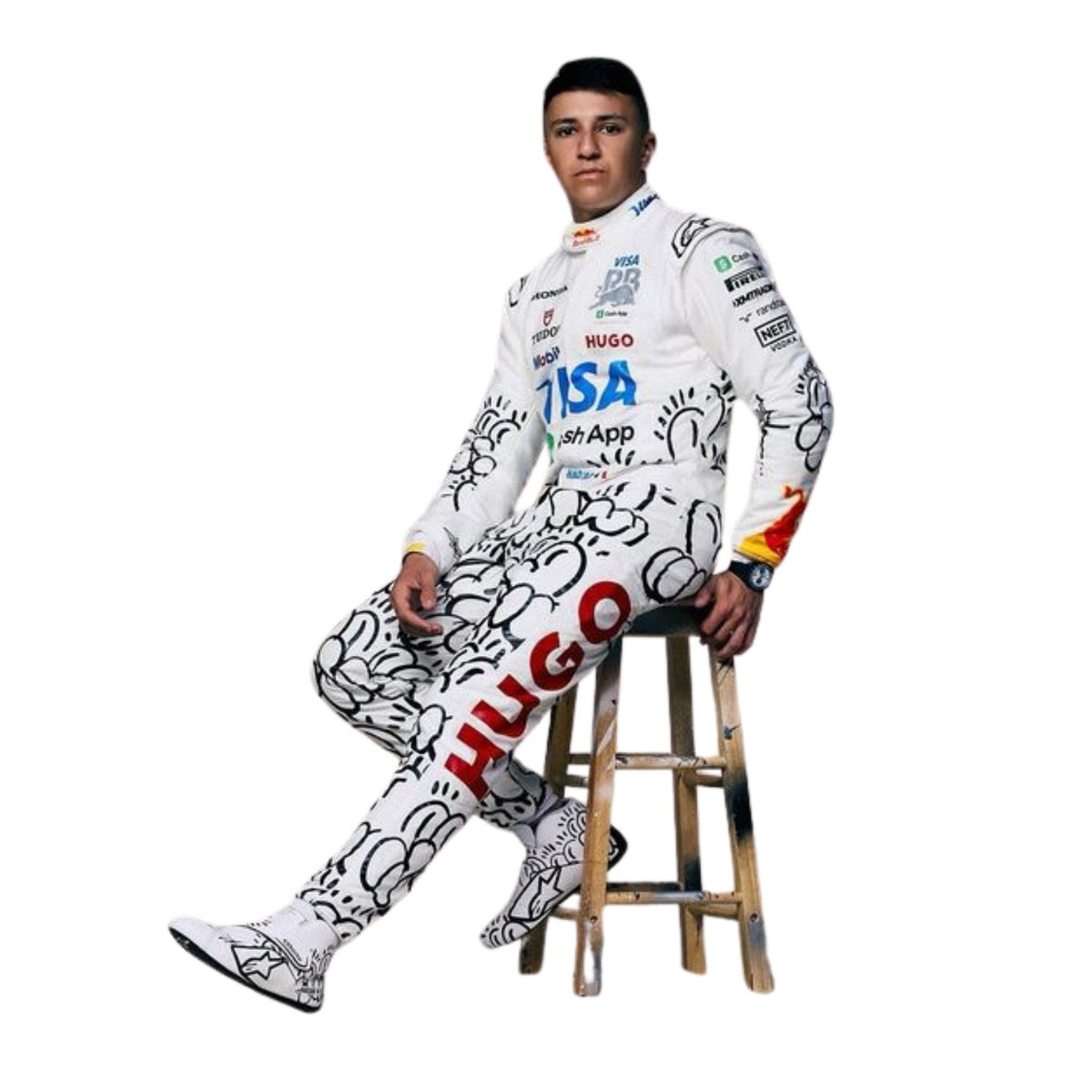 Isack Hadjar Racing Suit Replica 2025 British GP: isack Hadjar F1 Race VCARB British GP Grand Prix Suit.