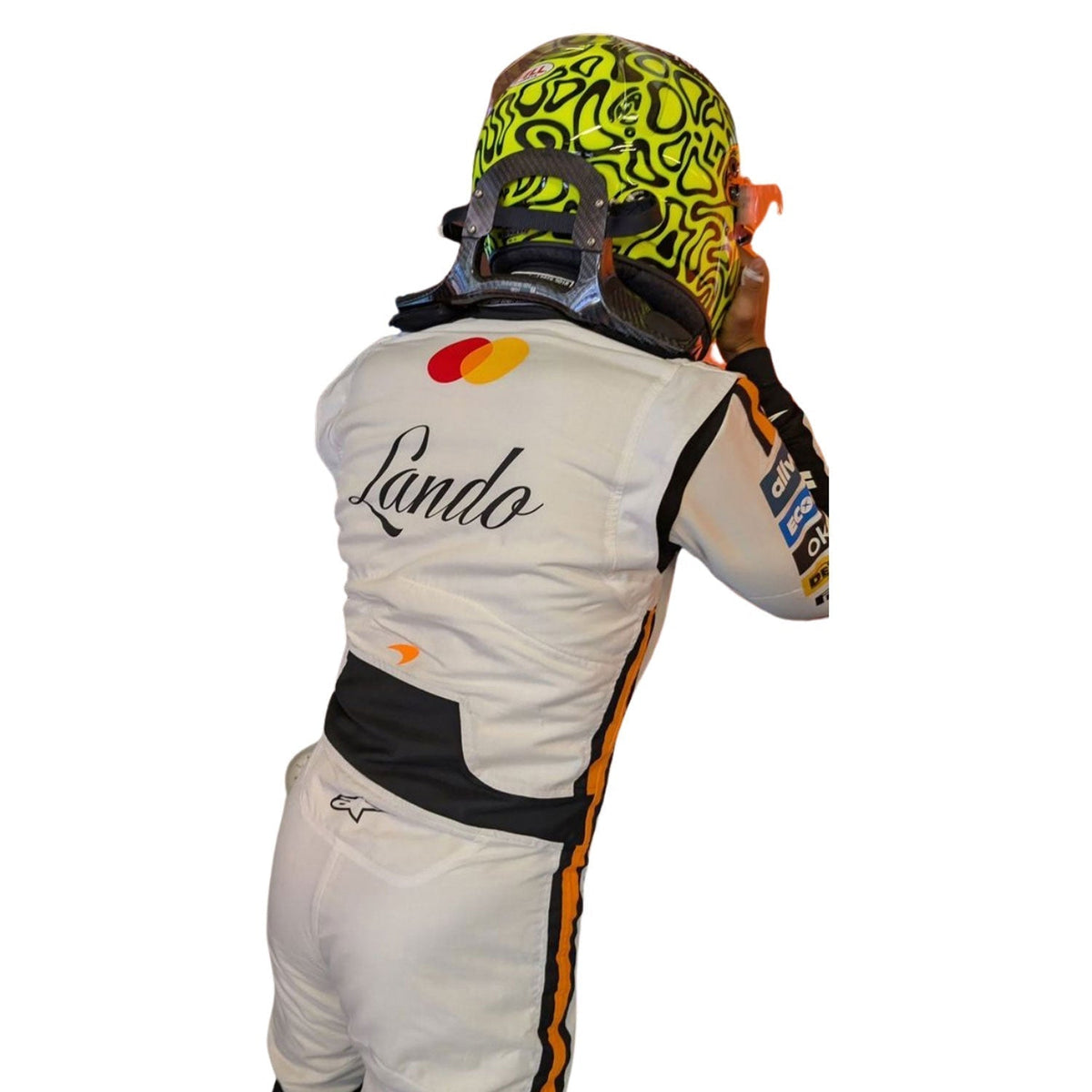 Lando Norris 2025 Racing Suit Replica – Monaco GP: lando Norris F1 Race McLaren Monaco GP Grand Prix Suit Close-Up View.