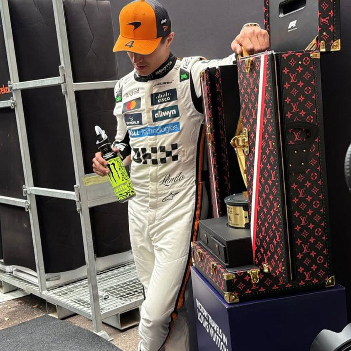 Lando Norris 2025 Racing Suit Replica – Monaco GP: lando Norris F1 Race McLaren Monaco GP Grand Prix Suit Close-Up View.