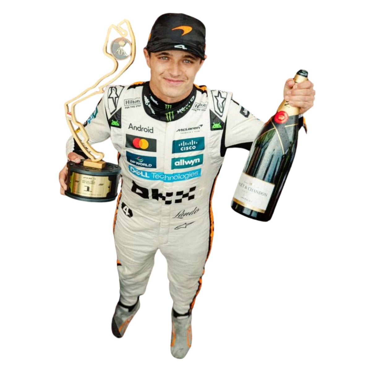 Lando Norris 2025 Racing Suit Replica – Monaco GP: lando Norris F1 Race McLaren Monaco GP Grand Prix Suit Close-Up View.