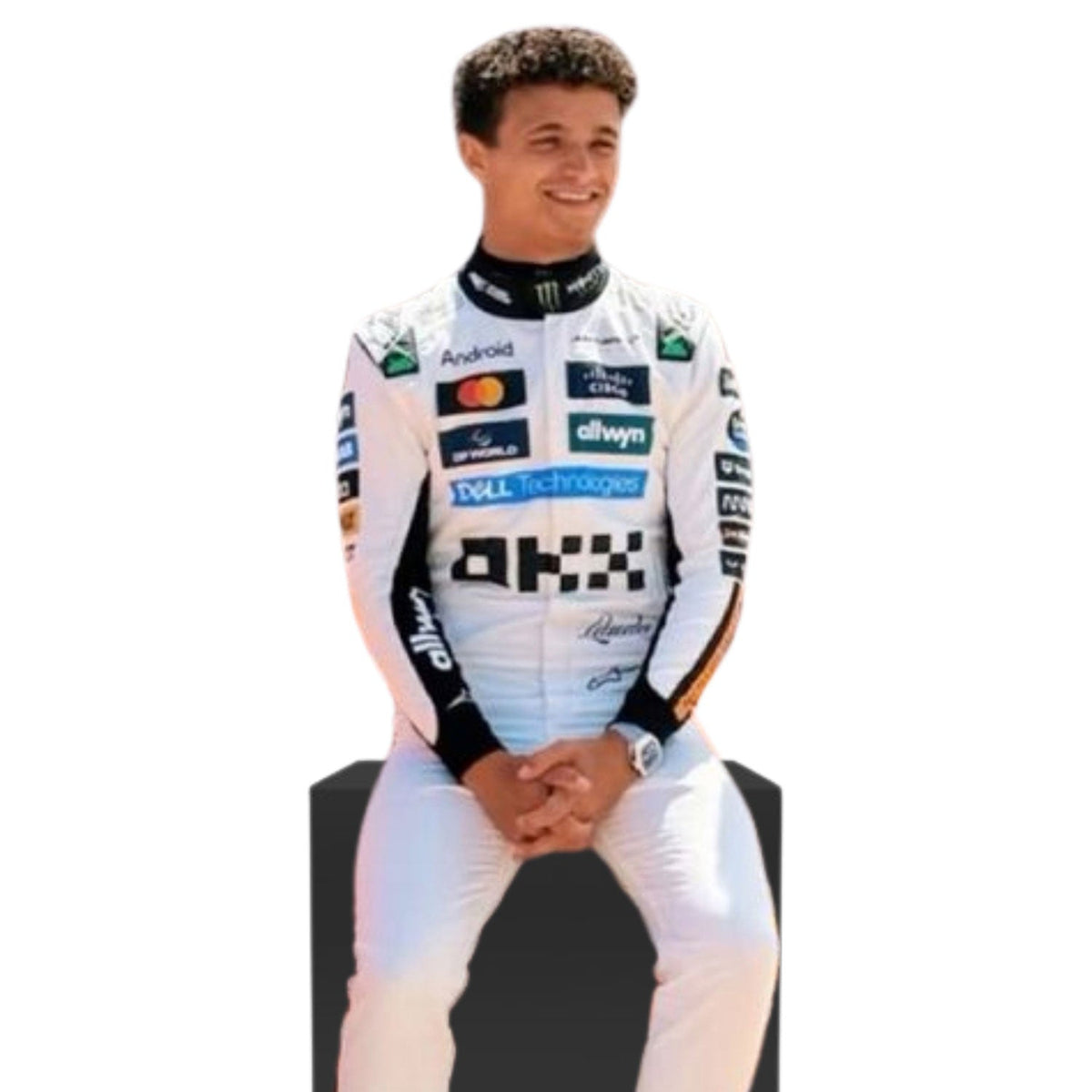 Lando Norris 2025 Racing Suit Replica – Monaco GP: lando Norris F1 Race McLaren Monaco GP Grand Prix Suit Close-Up View.